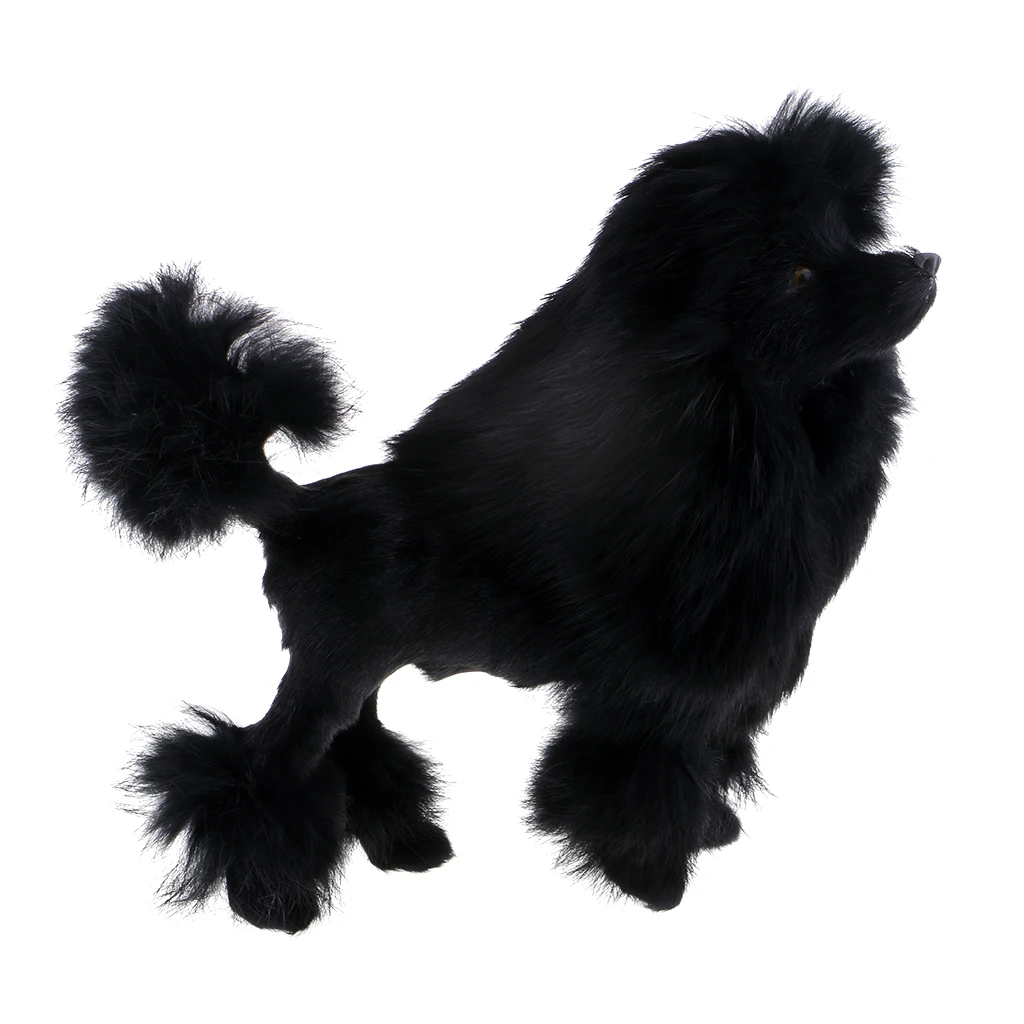 

Artificial fur Poodle Toy Figure Animal Miniature Decor Home Decoration