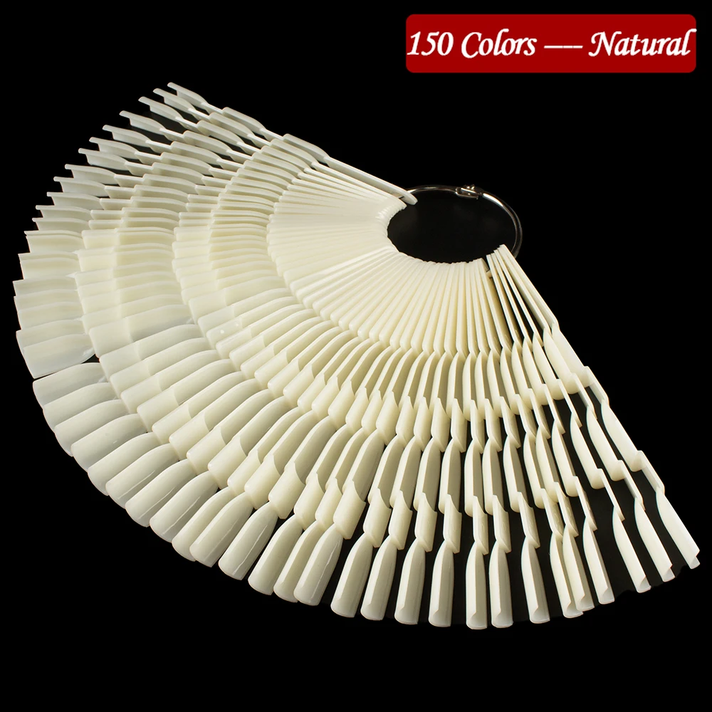 1 Набор накладных ногтей прозрачный естественный дизайн дисплей Овальный веер