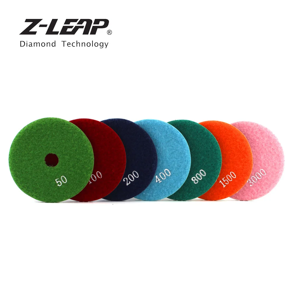 Z LEAP 7 шт./компл. 4 дюйма Алмазный Полировочный диск колодки Гранит Мрамор