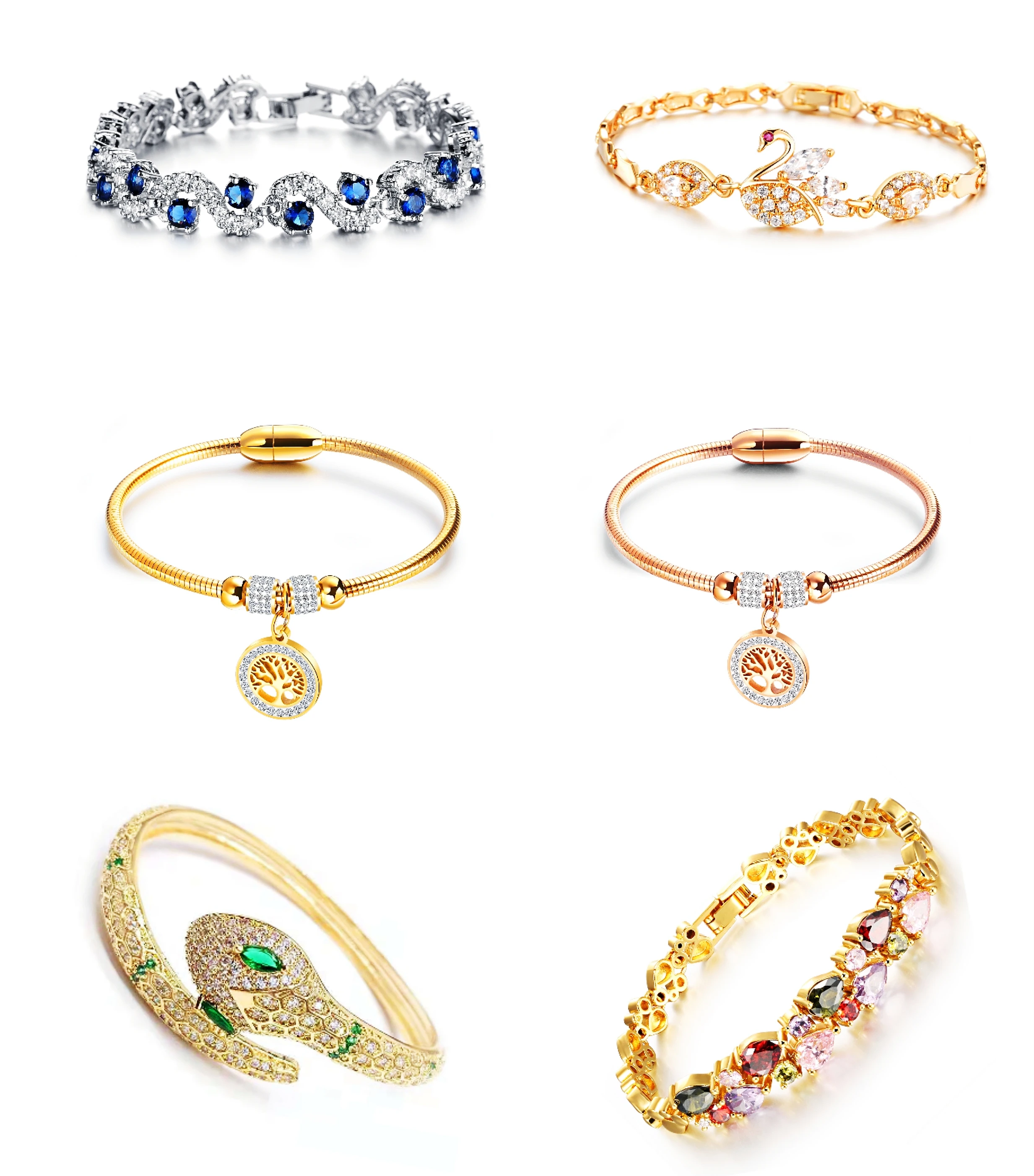 Новинка 2021 лидер продаж изысканный синий браслет из серебра 925 пробы с цирконием