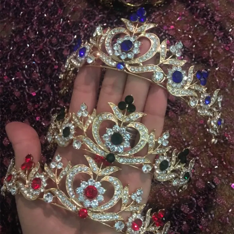 Женские винтажные тиары FORSEVEN Тиары цвета золота в стиле барокко с цветами и