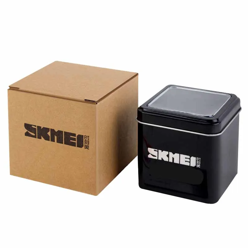 Watchbox SKMEI Брендовые спортивные цифровые часы для улицы, мужские часы, простые 5 бар, водонепроницаемый светильник, дисплей, будильник, часы, montre homme, мужские 1535 - Цвет: Watchbox