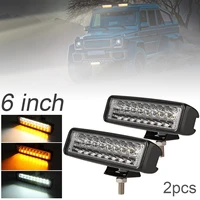 ultra bright 6 inch 54w white yellow led work light bar waterproof warning light for driving offroad boat car tractor truck 4x4