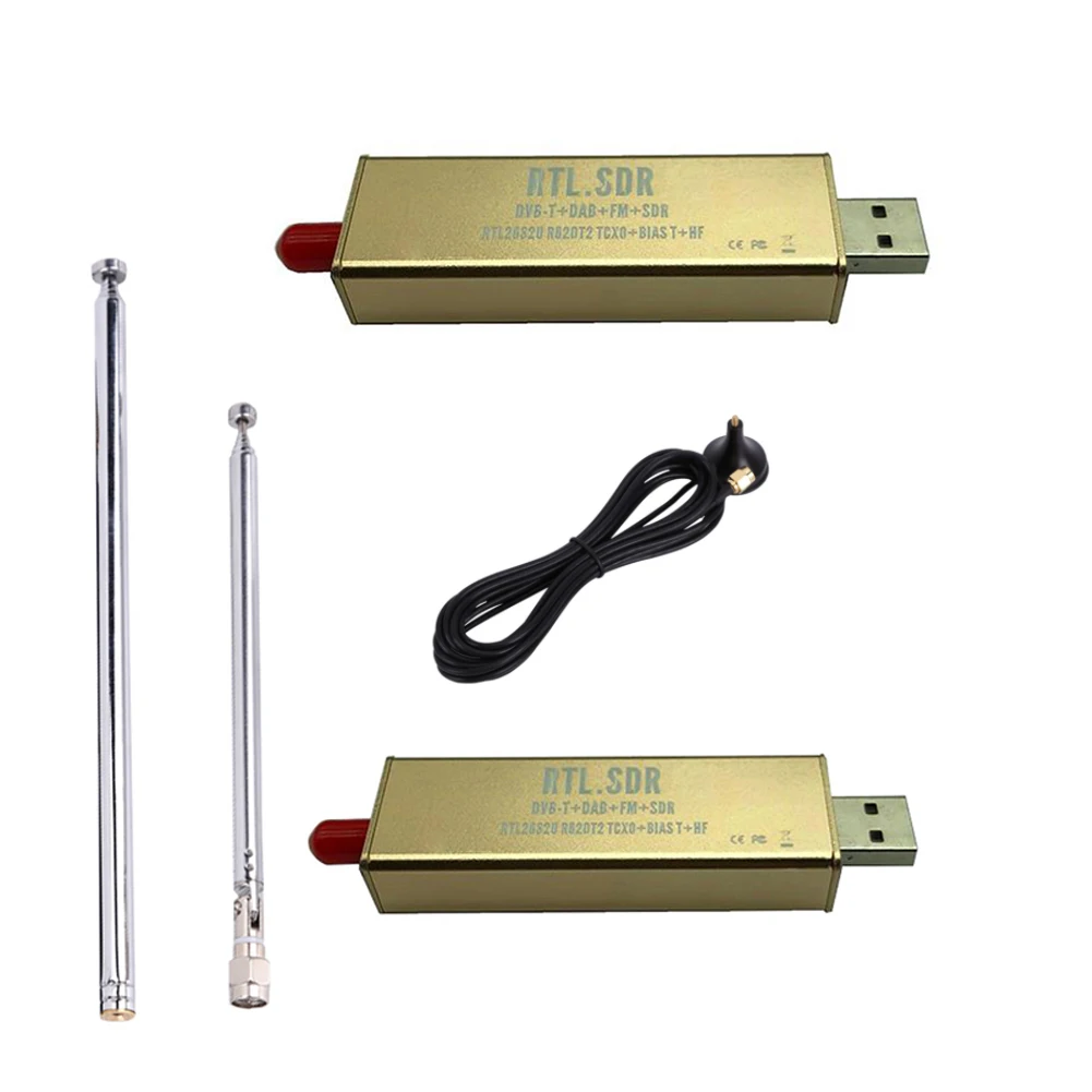 

SDR receiver with Chip PPM TCXO RTL2832U 0.1MHz-1.7GHz TV Tuner Receiver AM FM NFM WFM CW DSB LSB USB Radio Receiver