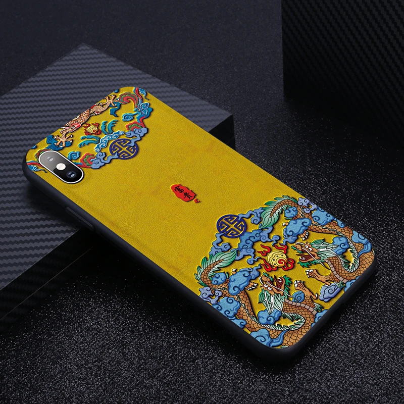 CENMASO для IPhone XR, чехол для IPhone 7, 8 Plus, X, XS Max, китайский дизайн, ультра тонкий мягкий кожаный чехол для IPhone 7, 8, чехол
