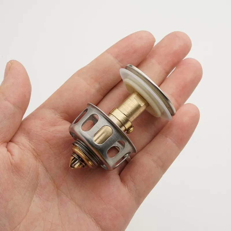 Прочная латунная крышка для раковины 35 мм круглая с отверстием в ванной комнате