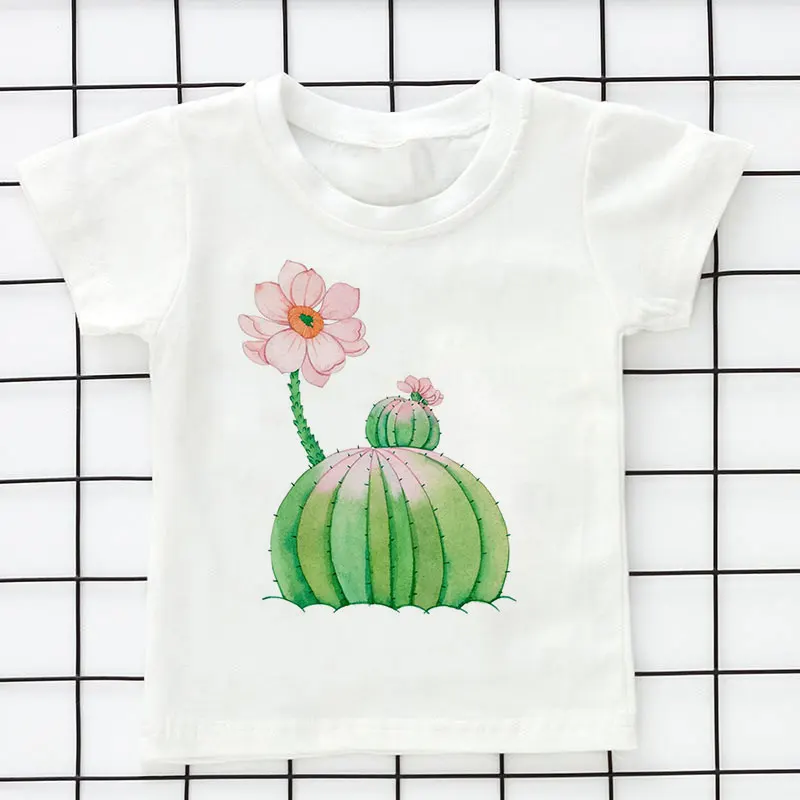 

2020 Boys And Girls T-shirts Children Fun T-shirts Cactus Round Neck T-shirts Children's Clothing Baby Boys Design Shirts 24M-9T
