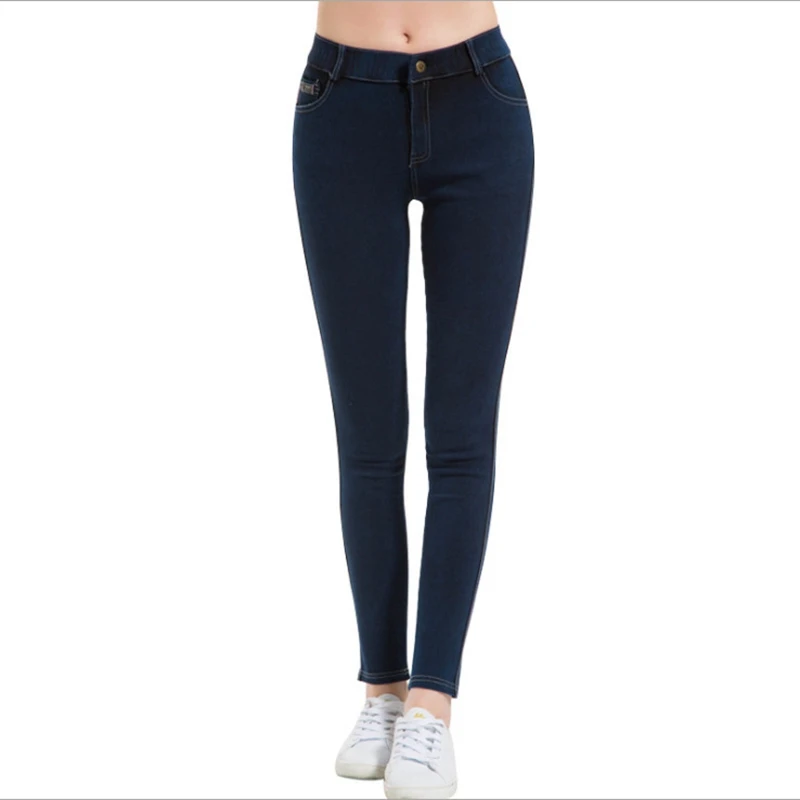 

Высокая эластичность повседневные брюки карандаш имитация джинсы женские трусы средней посадки эластичные брюки стрейч брюки для девочек ...