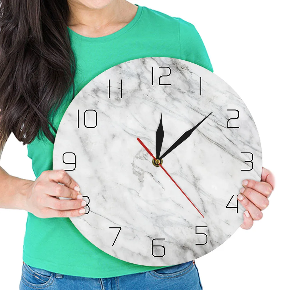 Современные акриловые настенные часы с текстурным рисунком камней декоративные