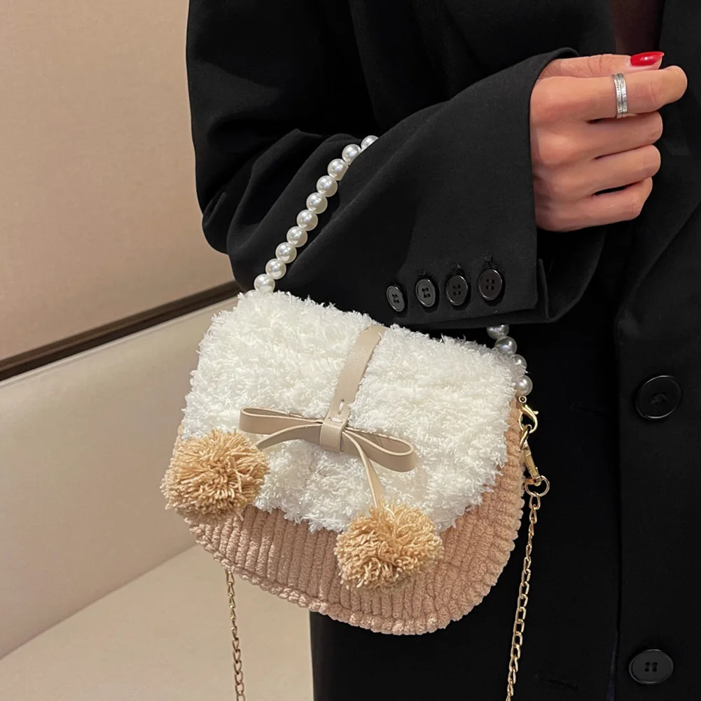 

Fashion Women Shoulder Bag Casual Pearl Chain Ladies Handbag Small Purse Bags Women Lady Supplies for Shopping Travel