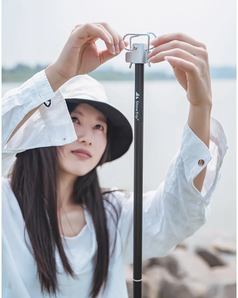 Camping Folding Light Stand Shrink Outdoor Lantern Height Adjustable Standing Ultralight Aluminum Hanger | Спорт и развлечения