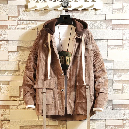 Hip Hop Jacket Men Spring Autumn Solid Mens Jackets and Coats Outwear Streetwear Windbreaker Jacket Men Clothes - Цвет: coffe