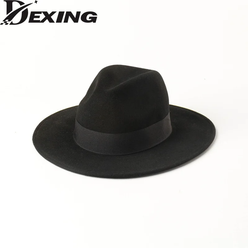 Spring Korean Version Classic Decoration  Delicate Woolen Jazz Top Fedora Hat Casual Fashion Felt Jazz Hat