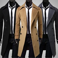 winter men jackets trench coat winter long jacket double breasted windproof slim jackets coat handsome overcoat