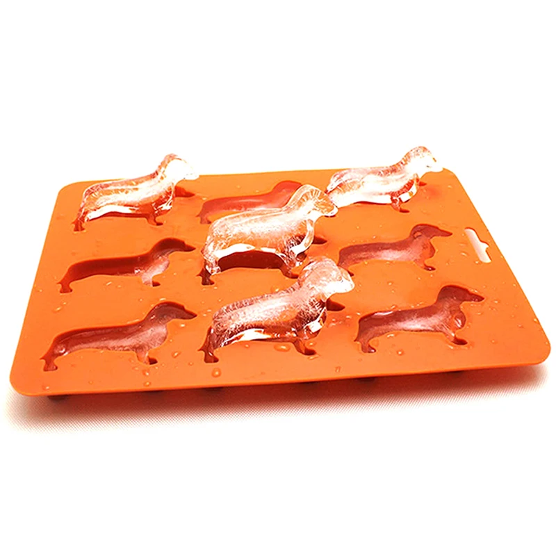 Hot sale Creative Silicone Dachshund Puppy Shaped Ice Cube Chocolate Cookie Mold Tray |