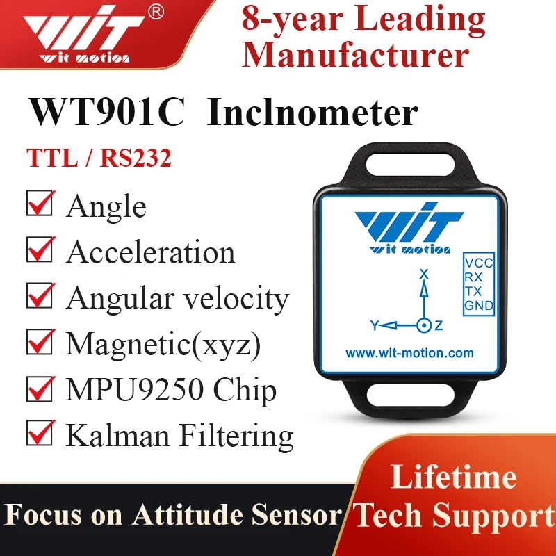 Инклинометр WitMotion WT901C MPU9250 с 9 осями вибрации ускорение высокой устойчивости +