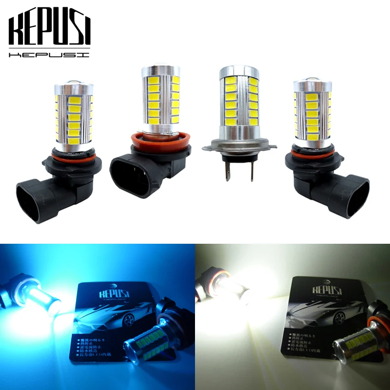 

2x H11 H8 9005 HB3 9006 HB4 H7 Car LED Fog Lights Driving Lamp DRL Auto Leds Light DRL Daytime Running Light Bulb white Ice Blue