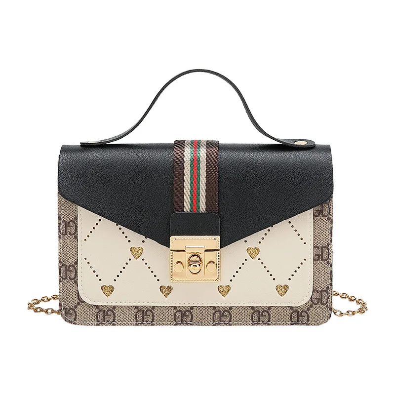 

2021 New Summer Diagonal Bag Ladies Print Hit Color Shoulder Bag Sweet Trend Handbags