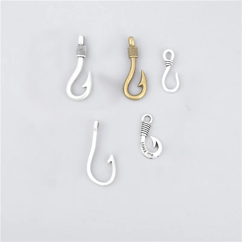 5 шт./лот Подвески рыболовный крючок смешанный кулон DIY ожерелья ювелирные