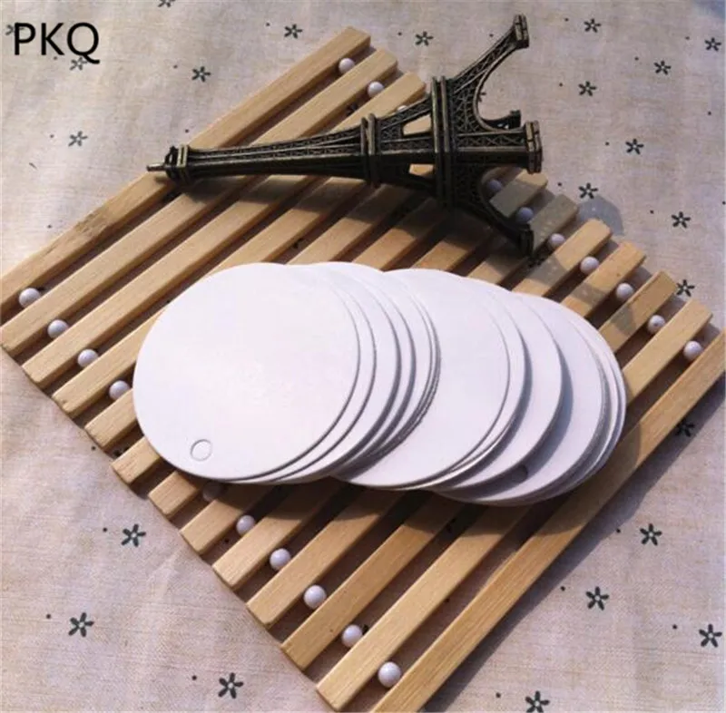 100 шт белые черные коричневые крафт бумажные бирки Круглая этикетка свадебные