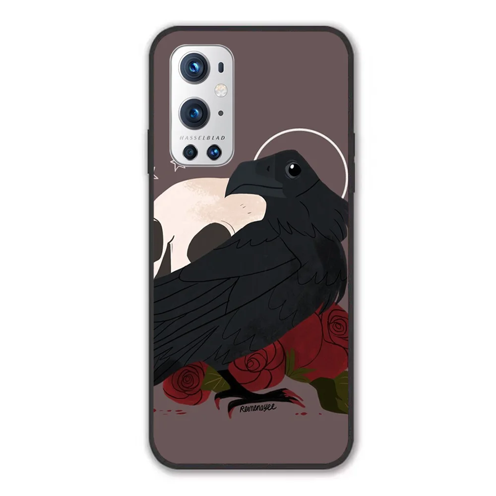 

For OnePlus Familiar - Raven Soft TPU Border OnePlus 7 7T 7Pro 8 8T 8Pro 9 9Pro Case