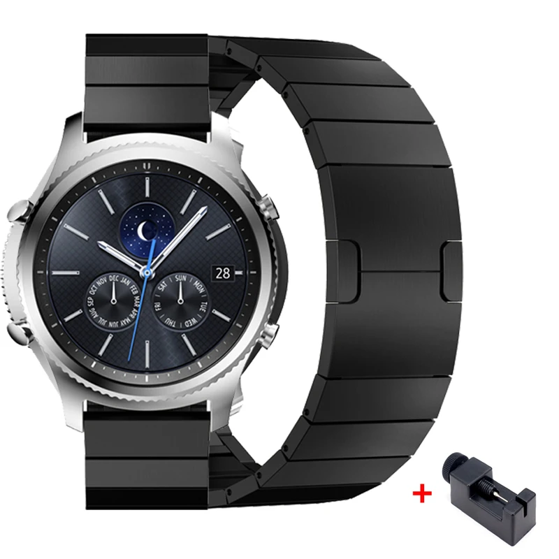 22 мм 20 мм ремешок для часов samsung galaxy watch gear s3 frontier 46 мм 42 мм huawei GT часы из нержавеющей стали Бабочка Пряжка ремешок