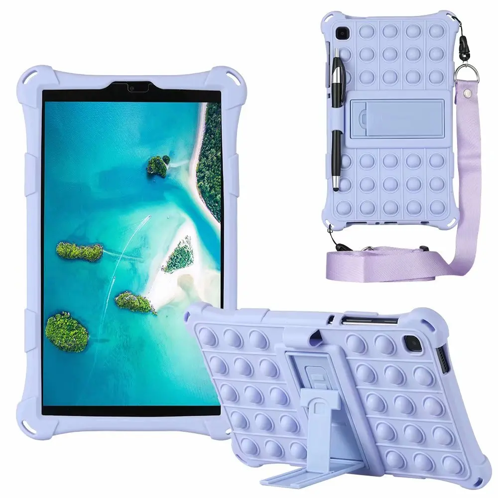 

Bubble Silicon Case for Samsung Galaxy Tab A7 Lite 8.7" 2021 SM-T220 SM-T225 A7 10.4 SM-T500 T505 tablet Cover with Kickstand