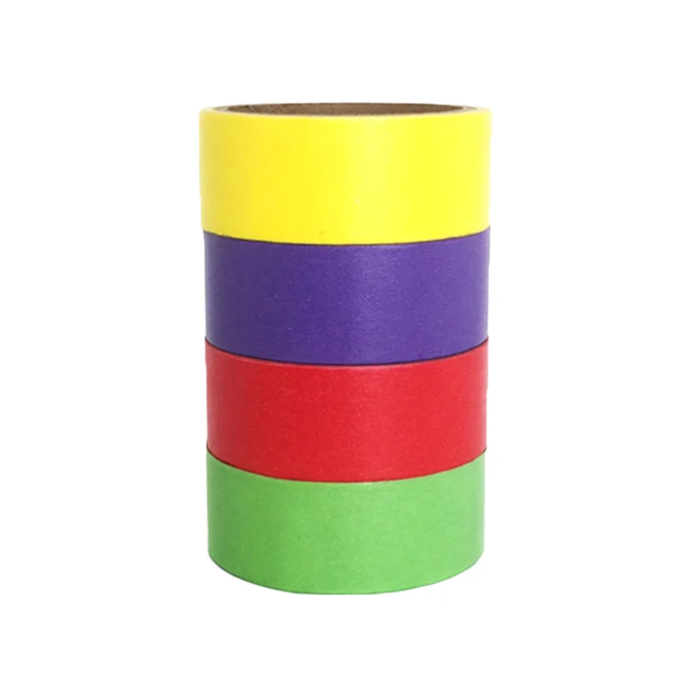 

4 Rolls of Washi Tape Coloured Decorative DIY Tape Rainbow Candy Color Adhesive Masking Tape for Planners Scrapbooking Phone Art