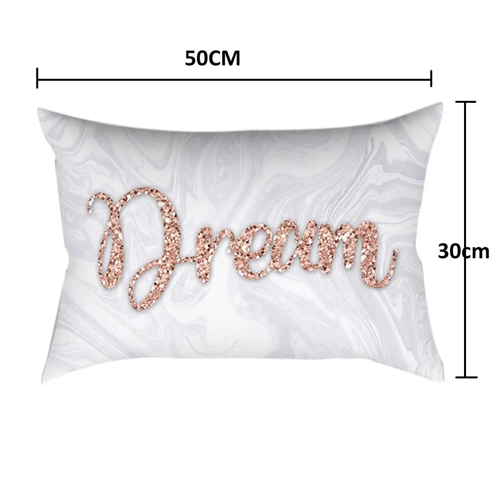 

30x50CM Rose Gold Pink Cushion Cover Square Pillow Case Home Sofa Car Throw Pillowcase Home Room Decoration