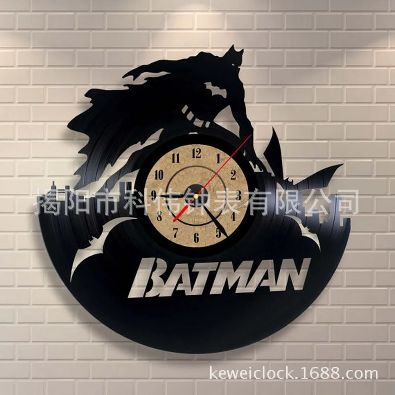 

European and American fashion popular vinyl record clock creative wall clock acrylic silent wall clock
