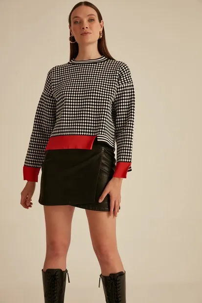 Трикотажный свитер с круглым вырезом для велосипеда| |