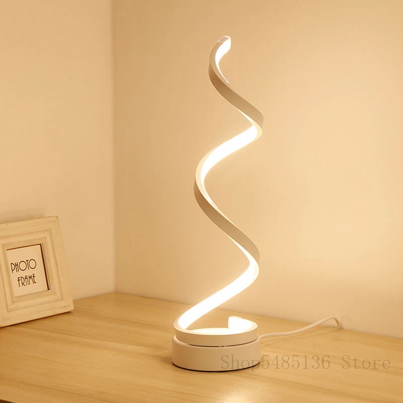 Современные минималистичные настольные лампы на спирали для спальни
