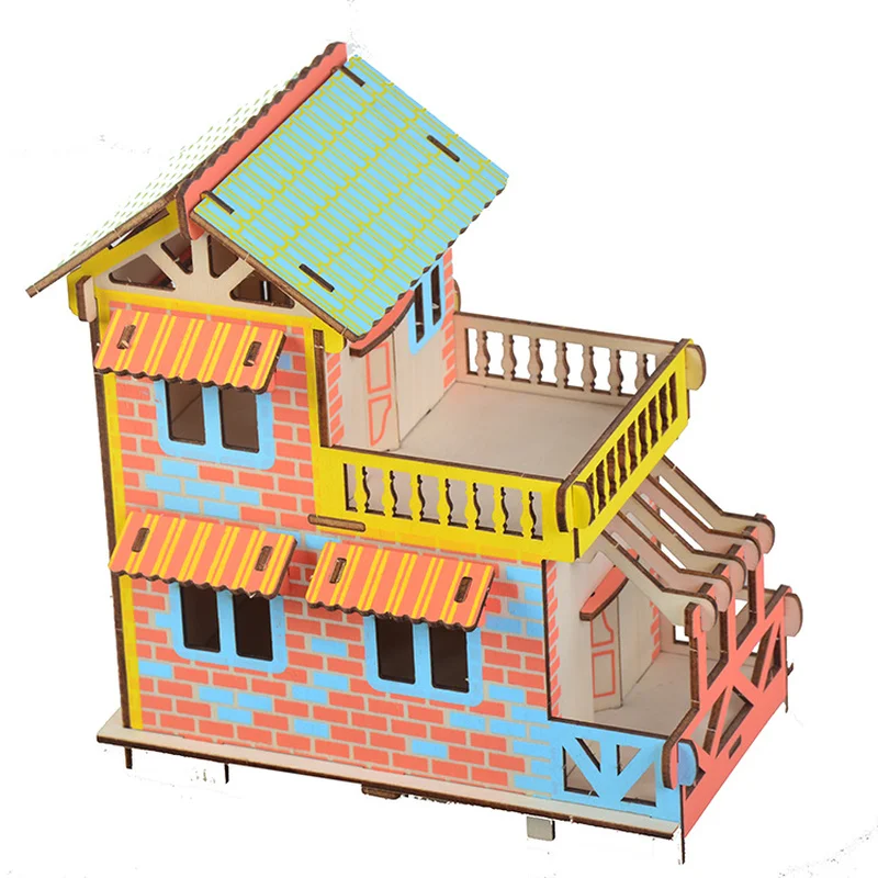 Маленькие деревенские строительные игрушки 3d головоломки собранные Diy ручной