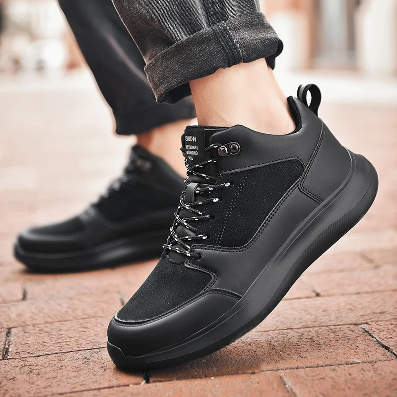 

MAISMODA Men Winter Sneakers with Fur Warm Lightweight Lace-up Breathable Zapatillas Hombre Footwear Plus Size 48 YL676