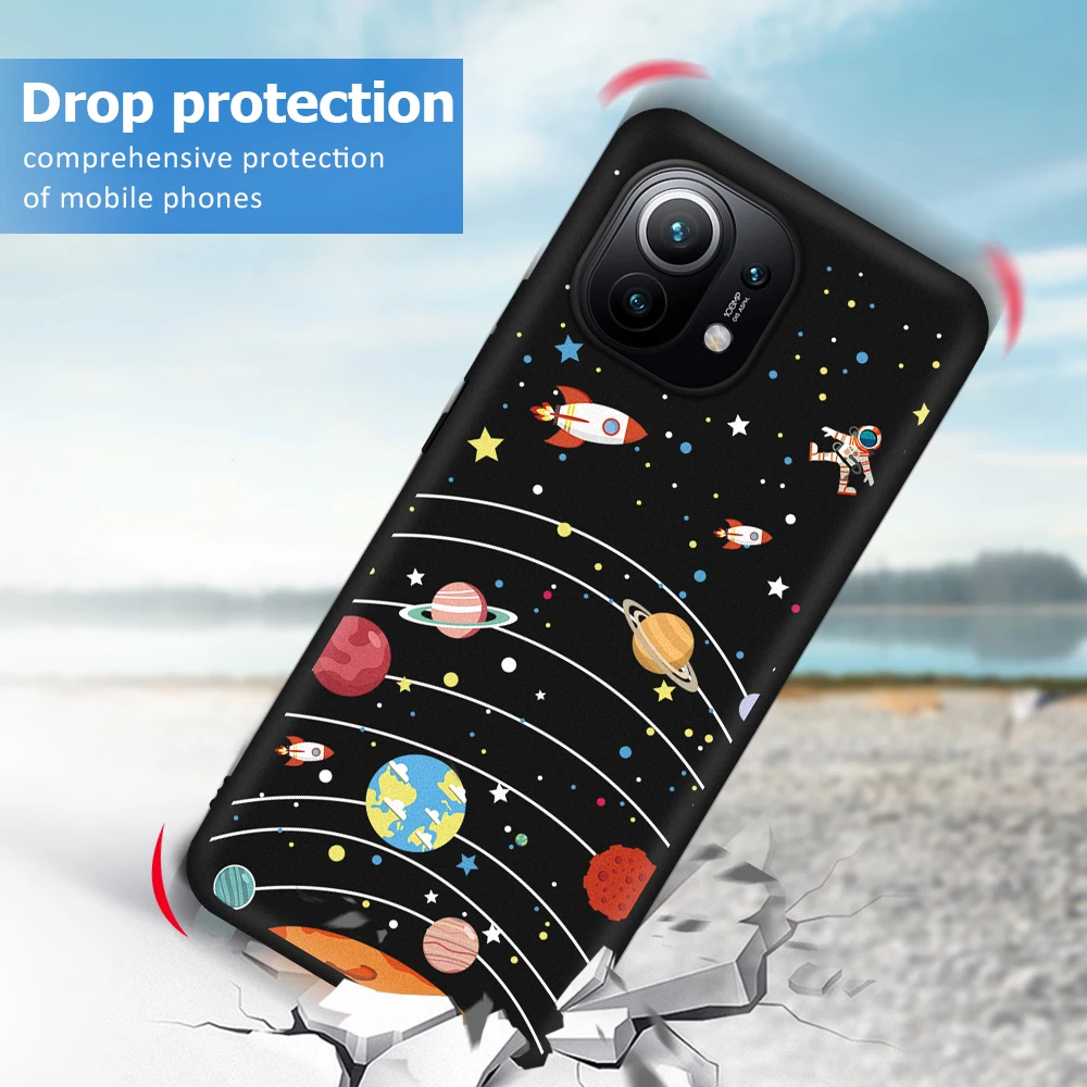 

Painted Black Cover For Xiaomi mi 11 10 t Note 10 Pro Lite Fashion Phone Case For Xiaomi Redmi Note 8 9 s Pro Max Poco M3 X3 NFC