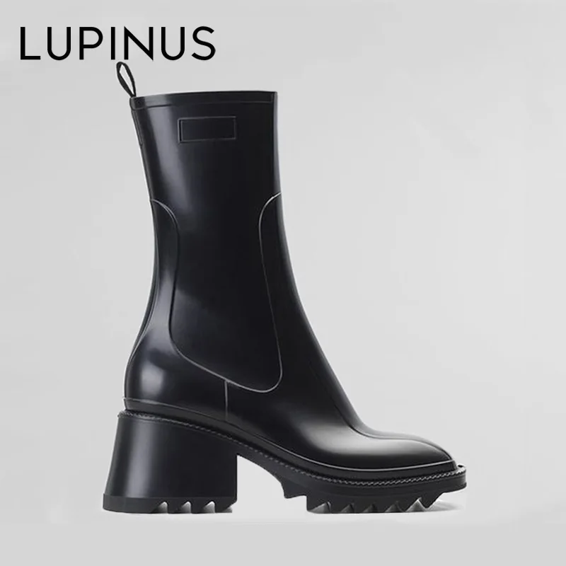 Роскошные брендовые черные крутые короткие сапоги LUPINUS в британском стиле до