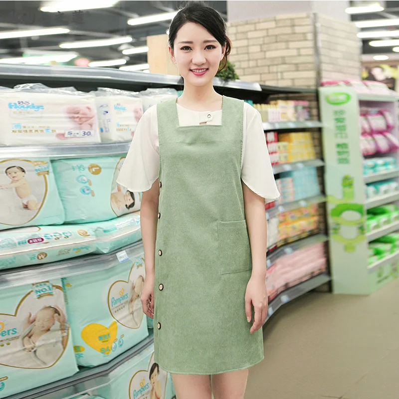 Новая корейская мода милый жилет-стиль домашняя кухня фартук вельветовый