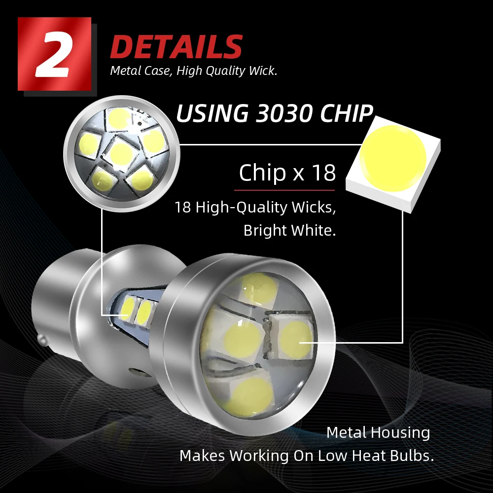LS светильник светодиодный сигнальная лампа 1156 BA15S 1157 Белый ing 3030 Chip 18 SMD