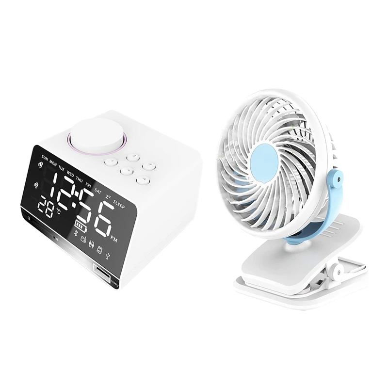 

Беспроводной Bluetooth-динамик, многофункциональный зеркальный Настольный светодиодный цифровой будильник с креплением вентилятора на детску...