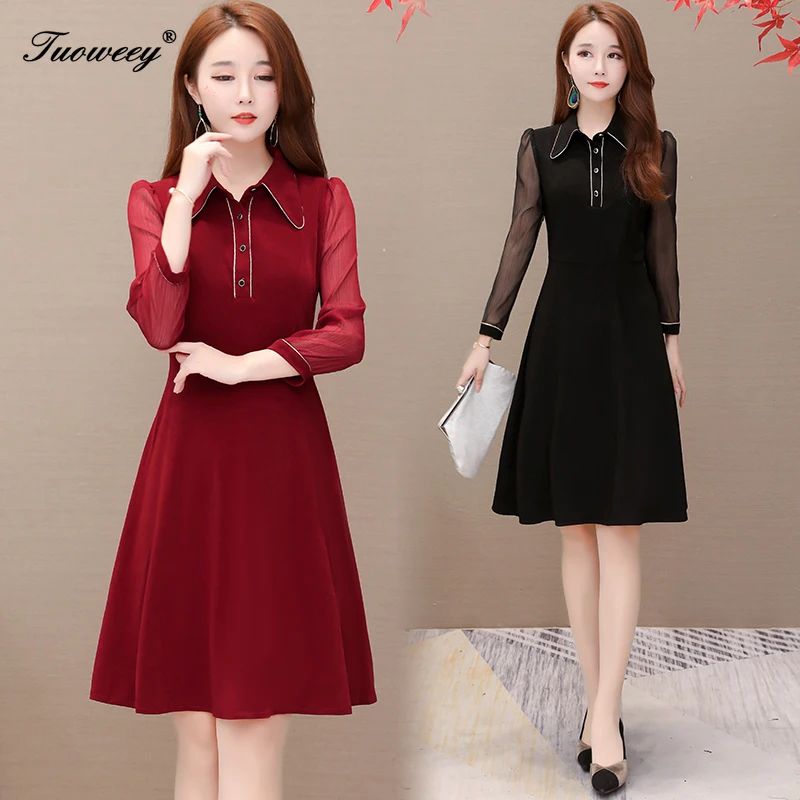 Женское офисное платье большого размера плюс в стиле пэчворк элегантное красное