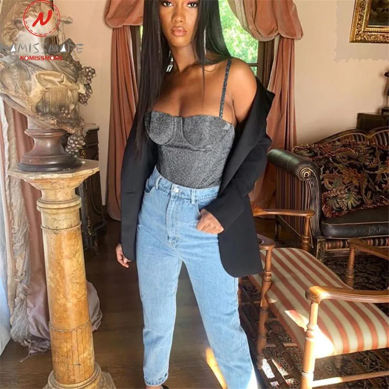 Женские уличные боди с открытой спиной летние Обтягивающие Комбинезоны из