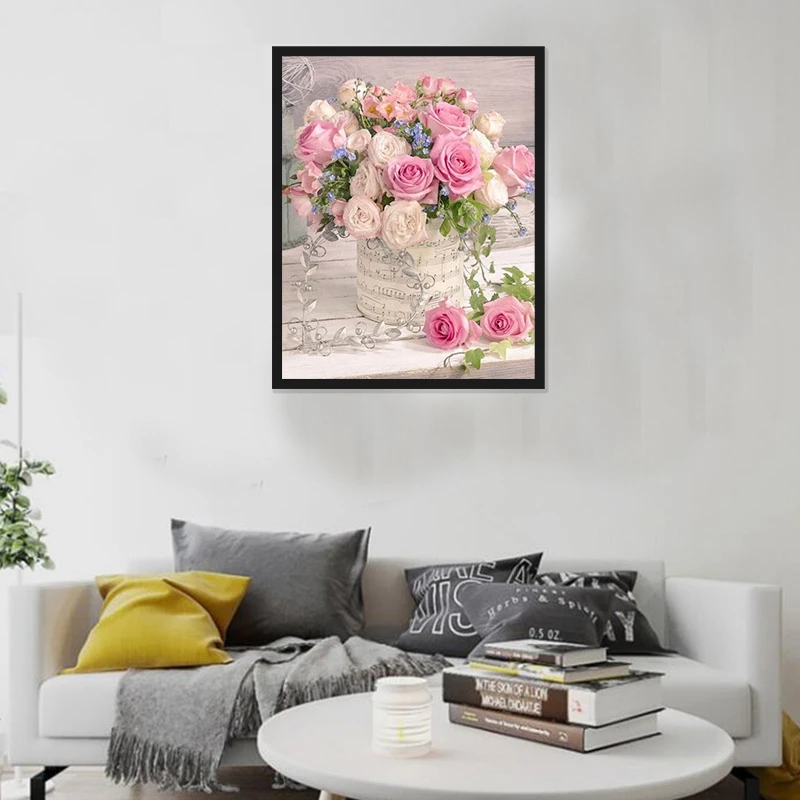 Акция! Алмазная вышивка розовая роза цветы | Дом и сад