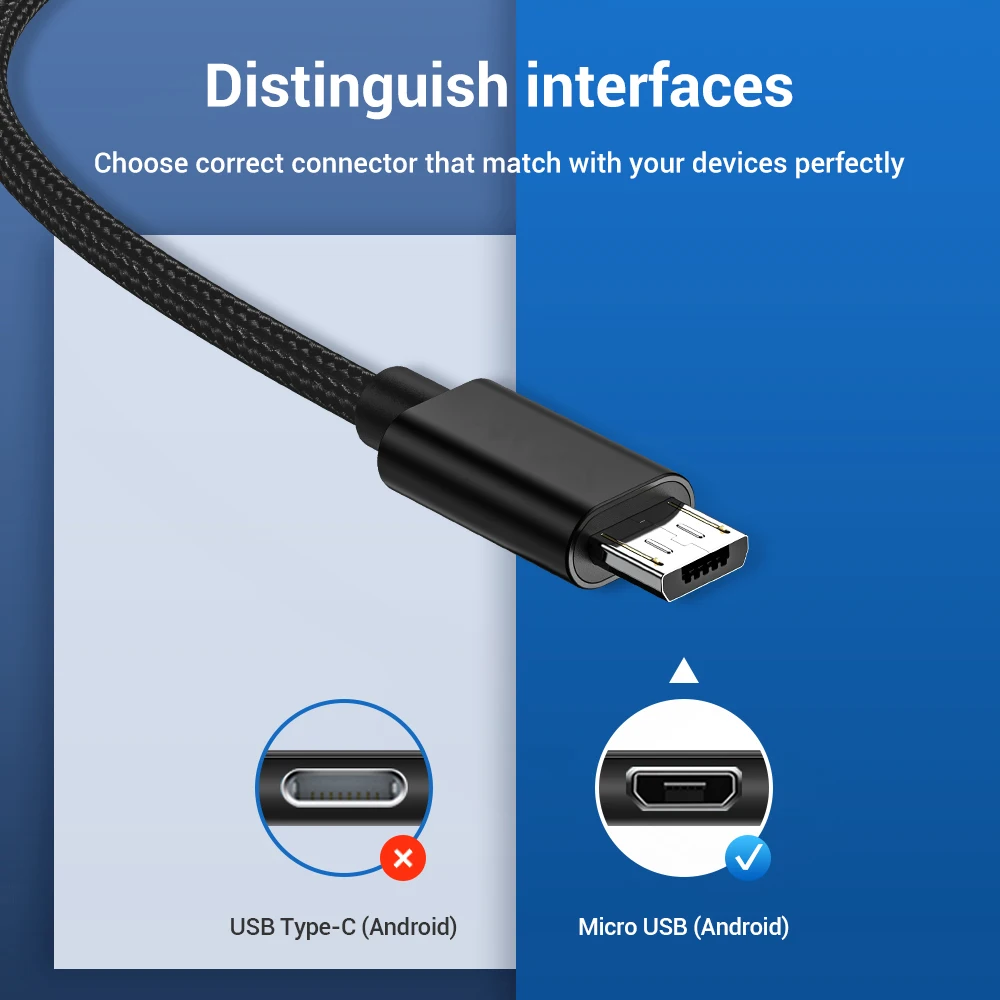 Кабель Micro USB Bayserry 2 4 А кабель для быстрой зарядки и передачи данных Samsung S7 Huawei Xiaomi