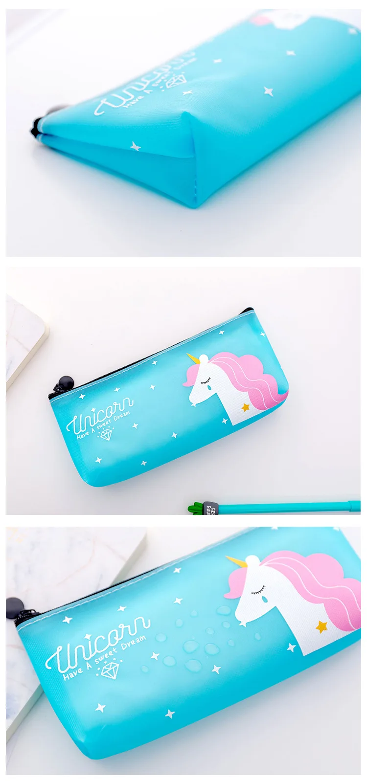 Маленькая свежая милая сумка-карандаш в виде единорога канцелярские
