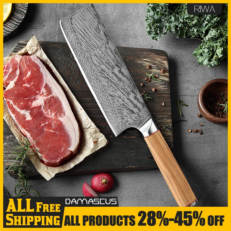 

RIWA Super Sharp Nakiri Handmade Forged Kitchen Knife Small Chopping Knife Stainless Steel Chef Knives Forged Cleaver Woodhand