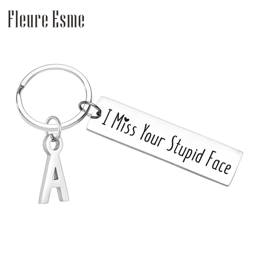 

I Miss You Initials Keychain Anniversary Valentine Gifts Friendship Gifts for Boyfriend Girlfriend Husband Wife Best Friends