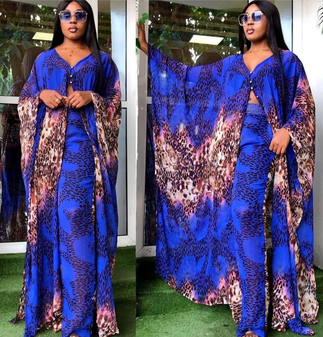 

Two Piece Set Women Clothes African Dresses Party Dashiki 2022 Summer Long Maxi Dress Sets Pants Suits 2 Piece Outfits Big Size