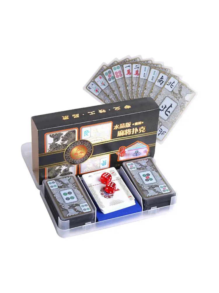 Водонепроницаемая легкая карточка для игры в покер Crystal Набор маджонг подходит