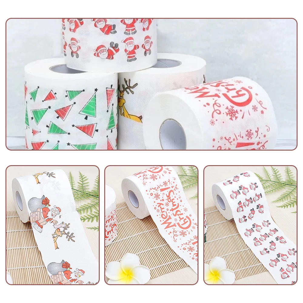 10*10cm Christmas Toilet Roll Paper Home Santa Claus Bath Supplies Xmas Decor Tissue | Дом и сад