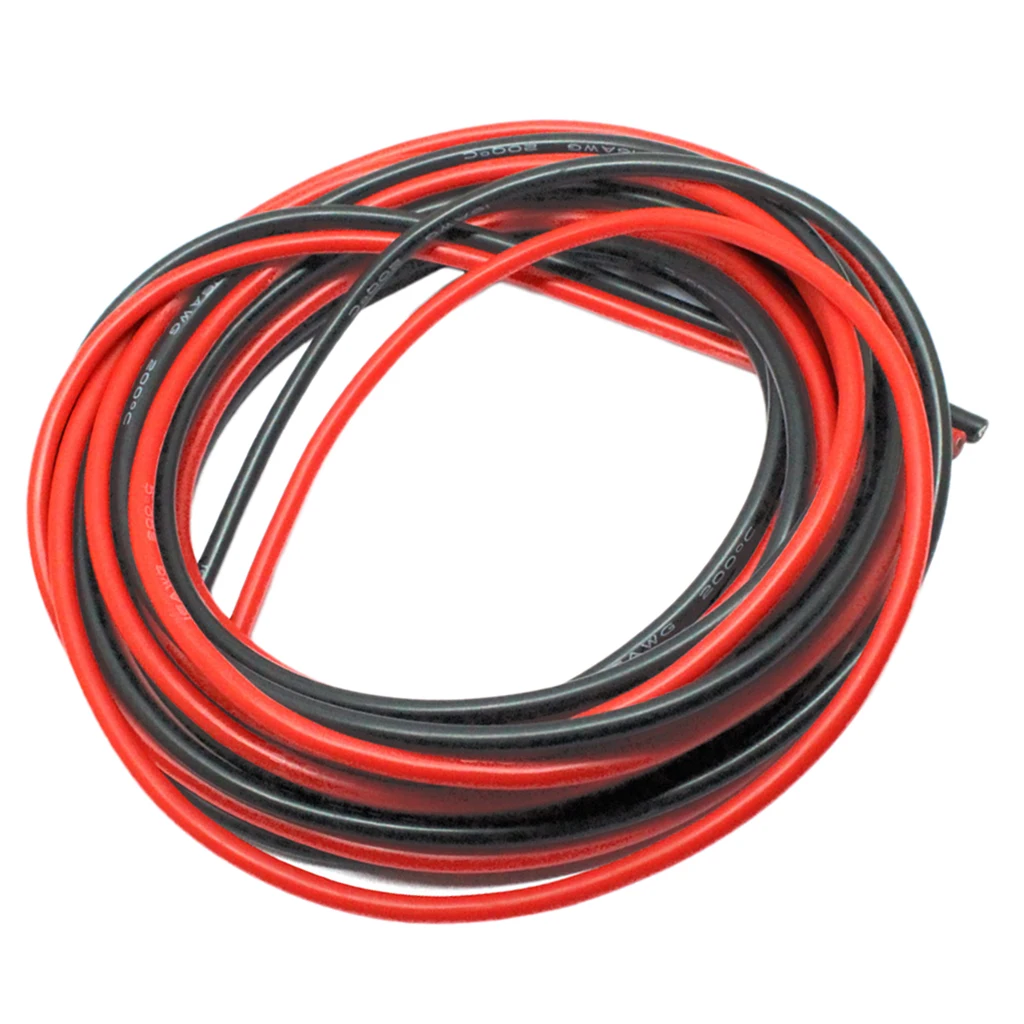 2Pcs 16AWG Flexible Silicone Cable High Temperature Resistant Black | Игрушки и хобби